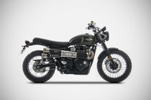 Load image into Gallery viewer, Zard slip-on silencers with black heat shield for Triumph Scrambler 900 2017-2023 — Euro Motards — view 2