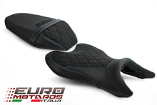 Load image into Gallery viewer, Luimoto diamond tec-grip suede seat covers set teal for Yamaha MT-07 FZ07 2018-2024 — Euro Motards