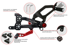 Load image into Gallery viewer, Ducati Panigale V4 /S/R CNC Racing Adjustable Rearsets Footrests Carbon Heels