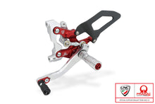 Load image into Gallery viewer, Ducati Streetfighter V2 2022-2023 CNC Racing Adjustable Rearsets Pramac Red/Sil
