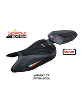 Load image into Gallery viewer, TPZ Italia Bezz velvet SE anti-slip seat cover for Aprilia RS 457 2023-2024 — Euro Motards