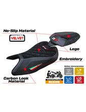 Load image into Gallery viewer, TPZ Italia Bezz velvet SE anti-slip seat cover for Aprilia RS 457 2023-2024 — Euro Motards — view 2