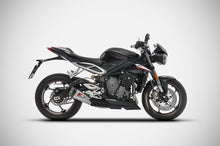 Load image into Gallery viewer, Zard slip-on silencer carbon cap for Triumph Street Triple 765 2017-2019 — Euro Motards — view 3