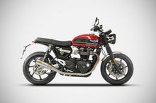 Load image into Gallery viewer, Zard dual slip-on silencers carbon caps for Triumph Speed Twin 2017-2019 — Euro Motards — view 2