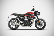 Load image into Gallery viewer, Zard full system 2in1 carbon cap silencer for Triumph Speed Twin 2017-2019 — Euro Motards — view 2