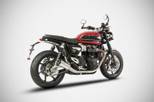 Load image into Gallery viewer, Zard dual slip-on silencers SP carbon caps for Triumph Speed Twin 2017-2019 — Euro Motards — view 3