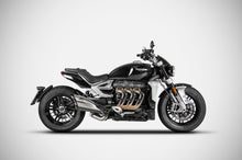 Load image into Gallery viewer, Zard slip-on silencer carbon caps and shield for Triumph Rocket 3 2020-2023 — Euro Motards — view 2