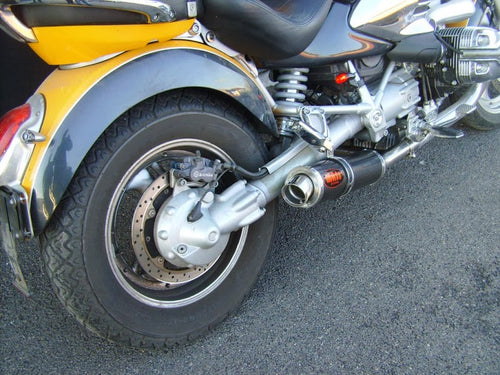 MassMoto Exhaust Dual Silencers Mufflers GP1 Carbon Fiber BMW R1200C 1997-2006