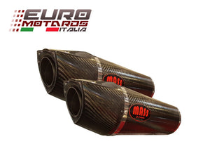 MassMoto Exhaust Dual Slip-On Silencers Oval Full Carbon Aprilia RSV 1000 04-10