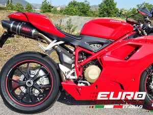 MassMoto Exhaust Dual Slip-On Silencers Oval Full Carbon Ducati 848 1098 1198