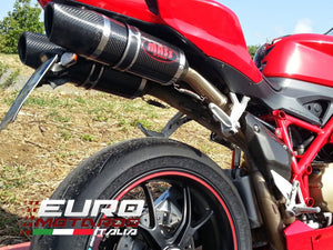 MassMoto Exhaust Dual Slip-On Silencers Oval Full Carbon Ducati 848 1098 1198