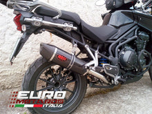 Load image into Gallery viewer, MassMoto oval full carbon exhaust silencer for Triumph Tiger Explorer 1200 2012-2016 — Euro Motards