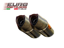 Load image into Gallery viewer, MassMoto oval full carbon dual exhaust slip-on silencers for Yamaha YZF R1 2004-2006 — Euro Motards