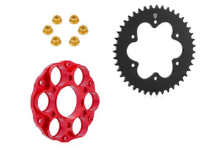 CNC Racing Sprocket-Carrier-Nuts Red 38/39/43T Ducati 1199 Panigale /S/R