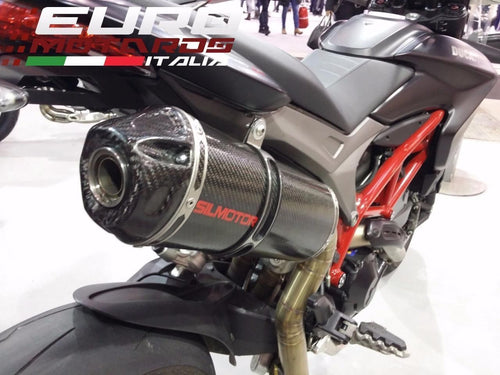 Ducati Hypermotard 821 Silmotor Exhaust Slipon Silencer Carbon High Mount Kit