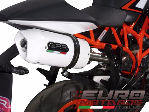 KTM RC 125 200 14-16 GPR Exhaust Albus White Silencer Road Legal High Mount Kit