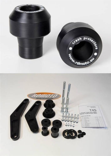 Aprilia RS4 125 2011-2023 RD Moto Crash Frame Sliders Protectors Black A9-PH01-K