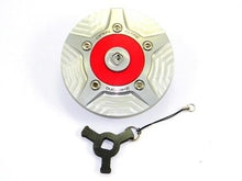 Load image into Gallery viewer, Ducabike Billet Carbon Gas Cap Silver/Red Ducati Diavel Monster 696 796 1100