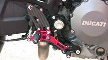 Load image into Gallery viewer, Ducabike Adjustable Rearsets Red Ducati Monster 696 795 796 1100