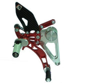 Load image into Gallery viewer, Ducabike Adjustable Rearsets Silver/Red Ducati Monster S2R S4R S4RS