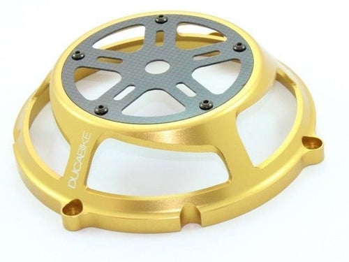 Ducabike Billet Carbon Clutch Cover 03Gold Ducati Monster 696 796 1100 1098 1198
