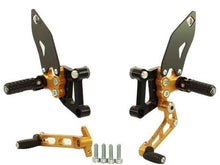 Load image into Gallery viewer, Ducabike Adjustable Rearsets Black/Gold Ducati 749 999