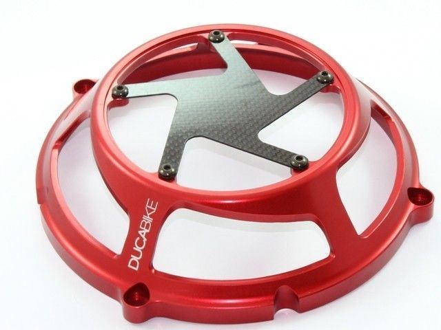 Ducabike Billet Carbon Clutch Cover 02Red Ducati Monster 696 796 1100 1098 1198