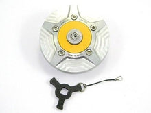 Load image into Gallery viewer, Ducabike Billet Carbon Gas Cap Silver/Gold Ducati Diavel Monster 696 796 1100