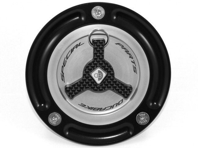 Ducabike Billet Carbon Gas Cap Silve Ducati 848 1098 1198 Supersport Monster <09