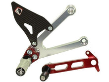 Load image into Gallery viewer, Ducabike Adjustable Rearsets Silver/Red Ducati Sport Classic 1000 Supersport 00>