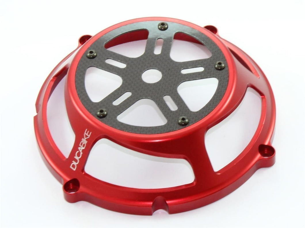 Ducabike Billet Carbon Clutch Cover 03Red Ducati Monster 696 796 1100 1098 1198
