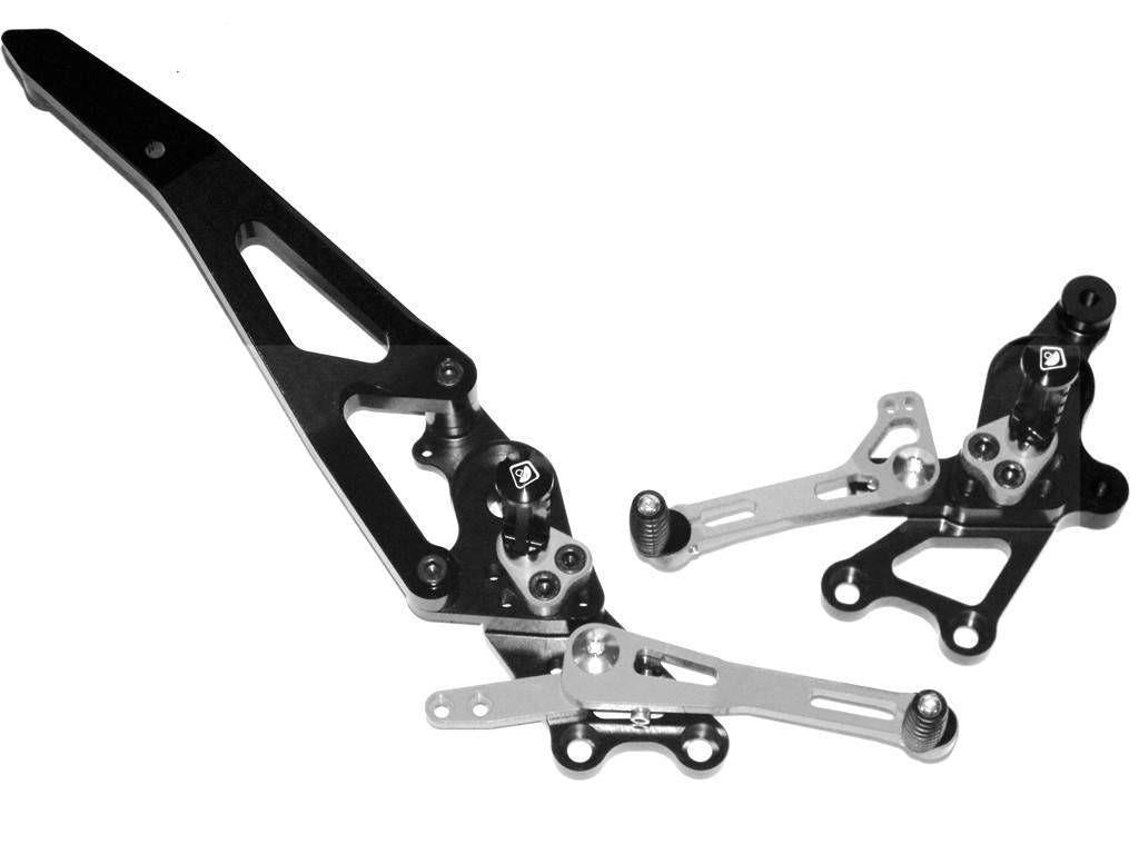 Ducabike Adjustable Rearsets Rider Pro Blk/Silv Ducati Hypermotard 821 SP/Strada