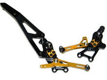 Load image into Gallery viewer, Ducabike Adjustable Rearsets Rider Pro Blk/Gold Ducati Hypermotard 821 SP/Strada