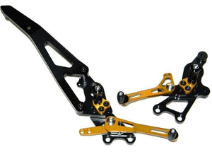 Ducabike Adjustable Rearsets Rider Pro Blk/Gold Ducati Hypermotard 821 SP/Strada