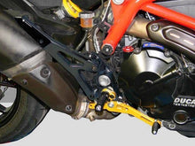 Load image into Gallery viewer, Ducabike Adjustable Rearsets Rider Pro Blk/Gold Ducati Hypermotard 821 SP/Strada