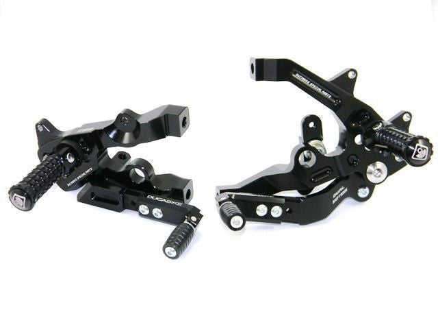 Ducabike Adjustable Rearsets Black Ducati 899 1199 Panigale + Reverse Shifting
