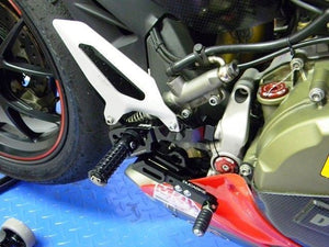 Ducabike Adjustable Rearsets Black Ducati 899 1199 Panigale + Reverse Shifting