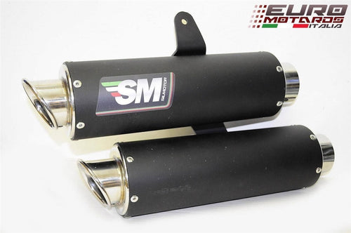 Ducati Streetfighter 848 1098 Silmotor Exhaust GP-Race Black Slipon Silencers
