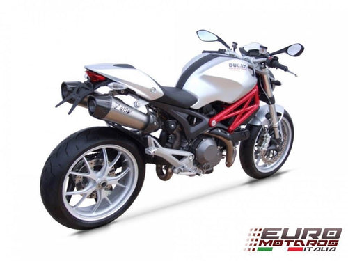 Ducati Monster 696 796 1100 Zard Exhaust Dual Slipon Conical Carbon Caps +2.5HP