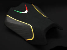 Load image into Gallery viewer, Luimoto Team Italia Suede Rider Seat Cover 3 Colors For Aprilia Tuono V4 2011-17