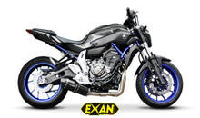 Load image into Gallery viewer, Yamaha MT07 FZ07 Exan Exhaust Full System OVAL X-BLACK Silencer Titanium/Carbon