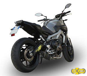 Yamaha MT07 FZ07 Exan Exhaust Full System OVAL X-BLACK Silencer Titanium/Carbon