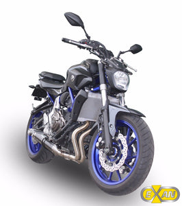 Yamaha MT07 FZ07 Exan Exhaust Full System OVAL X-BLACK Silencer Titanium/Carbon
