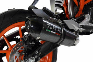 KTM Duke 390 2013-16 GPR Exhaust Systems GPE CF Black SlipOn Muffler Side STOCK