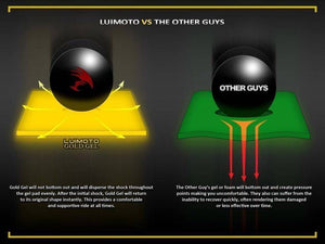 Luimoto Premium Gold Gel Inserts Set Rider & Passenger Motorcycle Seat Cover New