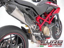 Load image into Gallery viewer, Ducati Hypermotard 1100-Evo Zard Exhaust Scudo Full 2&gt;1 System Steel /Carbon Cap