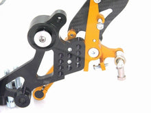 Load image into Gallery viewer, Ducabike Adjustable Rearsets Gold Ducati Monster 696 795 796 1100