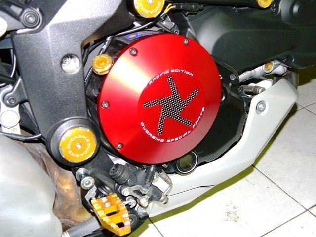 Ducabike Billet CF Clutch Cover Red Ducati Streetfigher 848 Hyper 796 MTS 1200