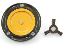 Load image into Gallery viewer, Ducabike Billet Carbon Gas Cap Gold Ducati 848 1098 1198 Supersport Monster &lt;09