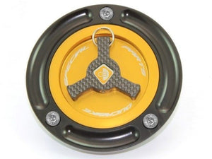 Ducabike Billet Carbon Gas Cap Gold Ducati 848 1098 1198 Supersport Monster <09